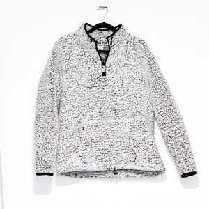 PINK Victoria's Secret Light Gray Sherpa Quarter Zip Jacket
